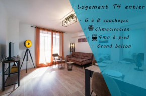 Grand Appartement 3 chambres avec clim et balcon